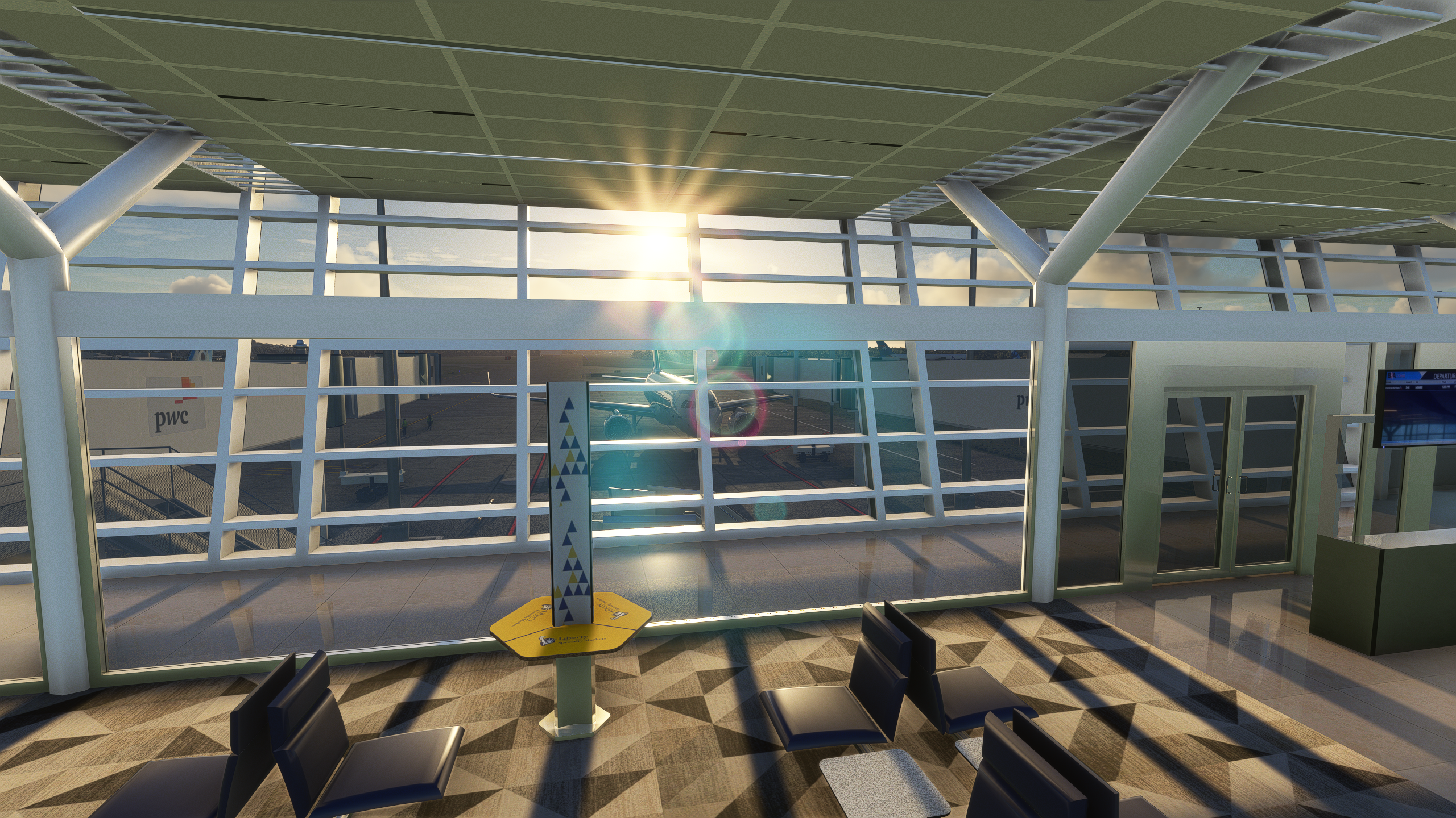 Bermuda International, L F Wade International,  MSFS, Microsoft flight simulator, Modelled Interior